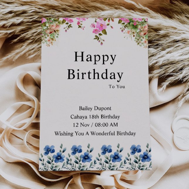 Elegante Tarjeta de Feliz Cumpleaños (Elegant Happy Birthday Card)