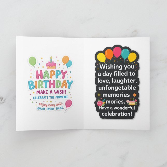 Elegante Tarjeta de Feliz Cumpleaños | Atenta  (Interior)