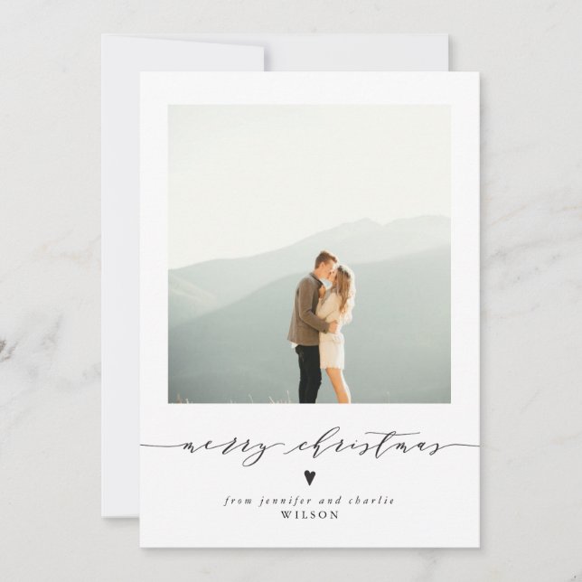 Elegante tarjeta de feriado navideño (Anverso)