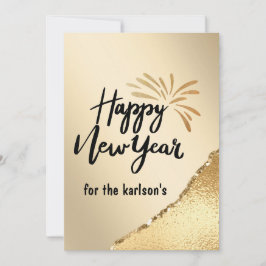 ELEGANTE TARJETA DE FESTIVOS DE AÑO NUEVO EN NEGRO