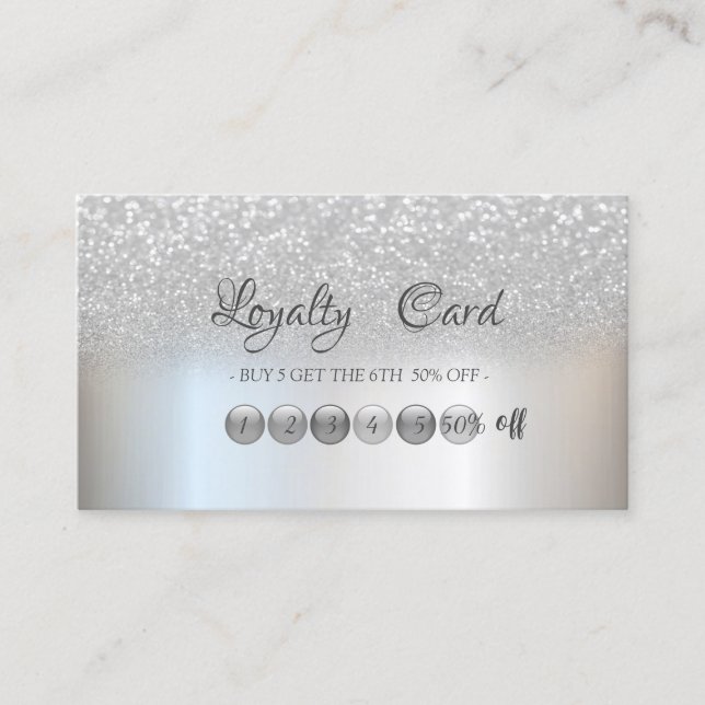 Elegante tarjeta de fidelidad de Bokeh Purpurina d (Anverso)