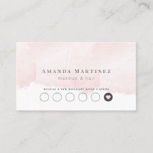 Elegante tarjeta de fidelidad de salón de color ro