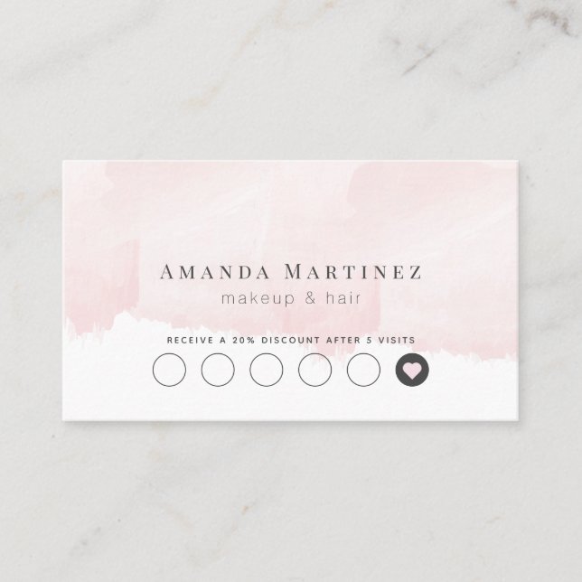 Elegante tarjeta de fidelidad de salón de color ro (Anverso)