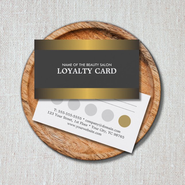 Elegante tarjeta de fidelidad Metalizado de salón  (Subido por el creador)