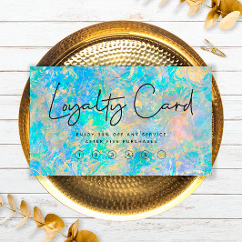 Elegante tarjeta de fidelidad moderna de oro opal