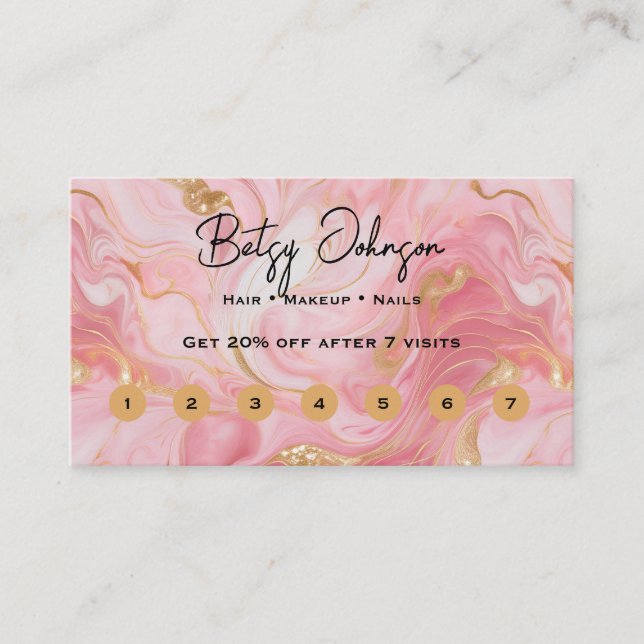 Elegante tarjeta de fidelidad plana de oro blanco  (Anverso)