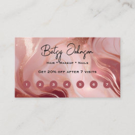 Elegante tarjeta de fidelidad plana Rosa Purpurina