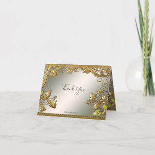 Elegante tarjeta de floral decorativa dorada