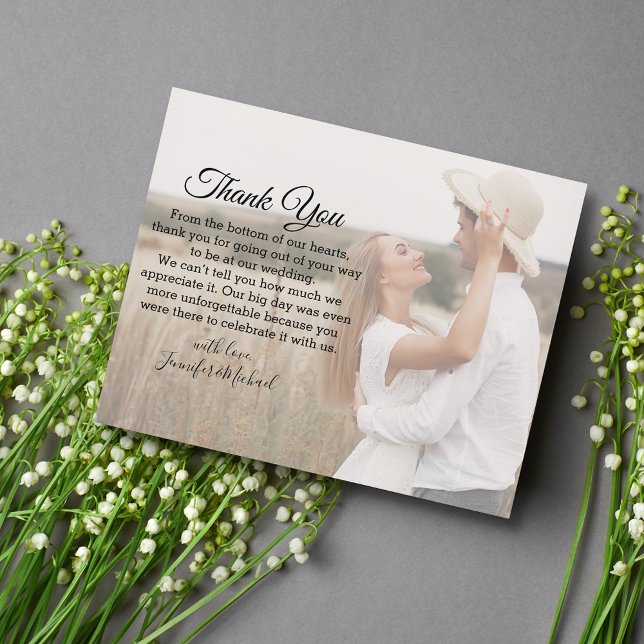 elegante tarjeta de foto clásica de agradecimiento (Subido por el creador)