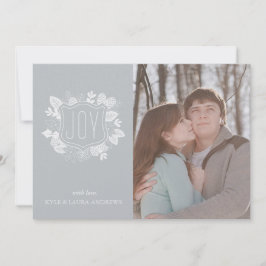 Elegante tarjeta de foto de color plateado Foliage