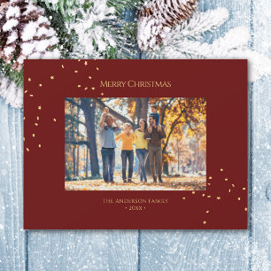 Elegante tarjeta de foto de festividades de oro de