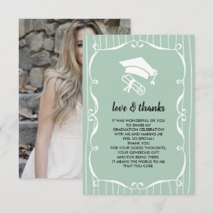 Elegante tarjeta de foto de graduación blanca de l