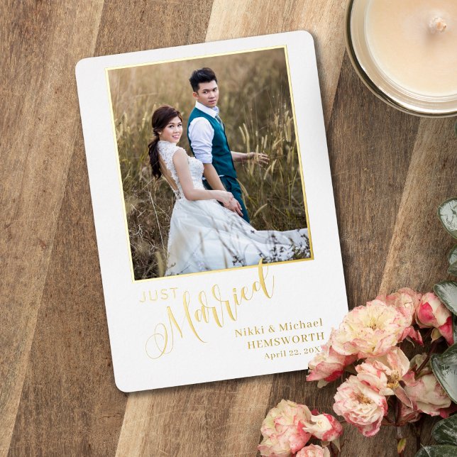 Elegante tarjeta de foto de Invitación de boda con (Subido por el creador)