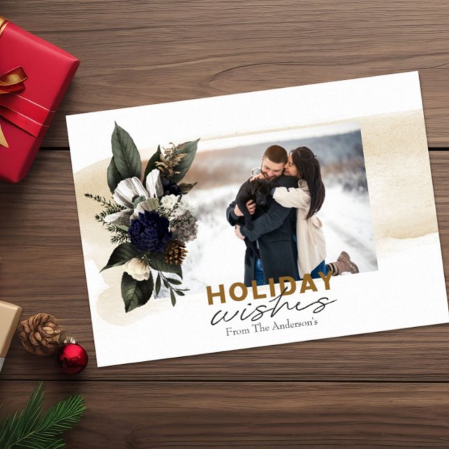 Elegante tarjeta de foto de los deseos de invierno (Subido por el creador)