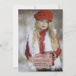 Elegante tarjeta de foto de Navidad Personalizado