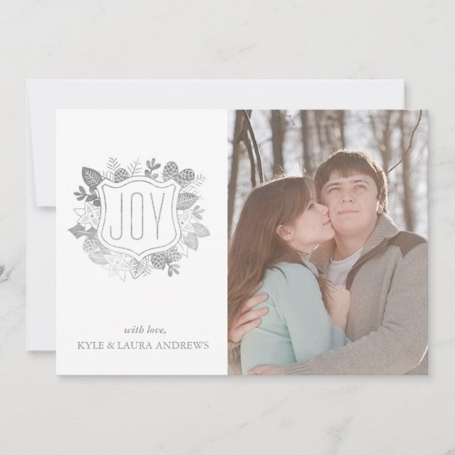 Elegante tarjeta de foto de Relieve metalizado pla (Anverso)