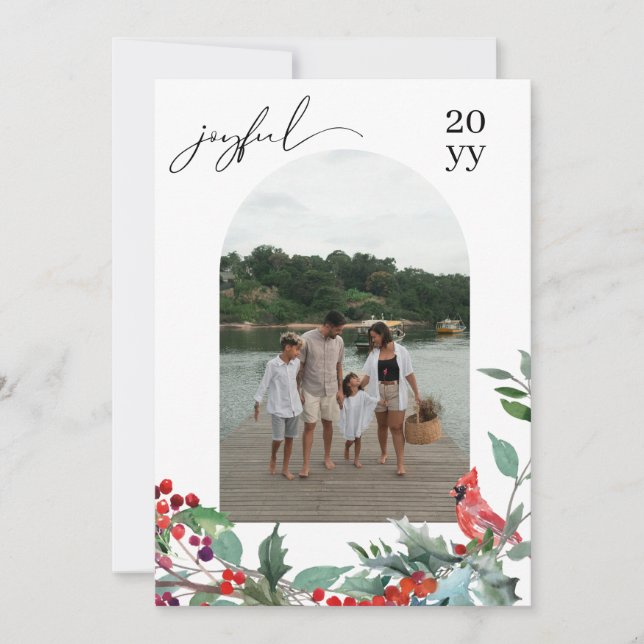 Elegante tarjeta de foto de vacaciones para Navida (Anverso)