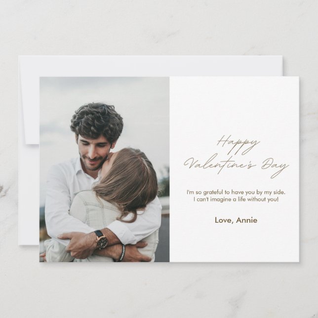Elegante tarjeta de foto El día de San Valentín si (Anverso)