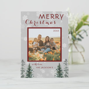 Elegante tarjeta de foto familiar de Feliz Navidad