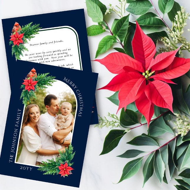 Elegante tarjeta de foto navideña con mensaje al r (Perfect photo card for spreading holiday cheer and warmth, and a keepsake for family and friends.)