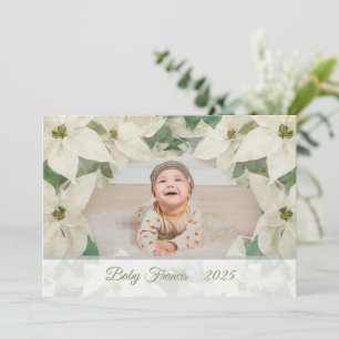 Elegante tarjeta de foto plana para bebé de poinse