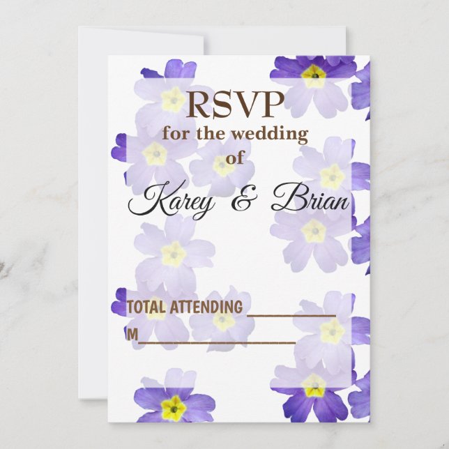 Elegante tarjeta de foto RSVP floral, guión (Anverso)