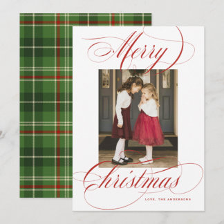 Elegante tarjeta de fotografía de Navidad para cal