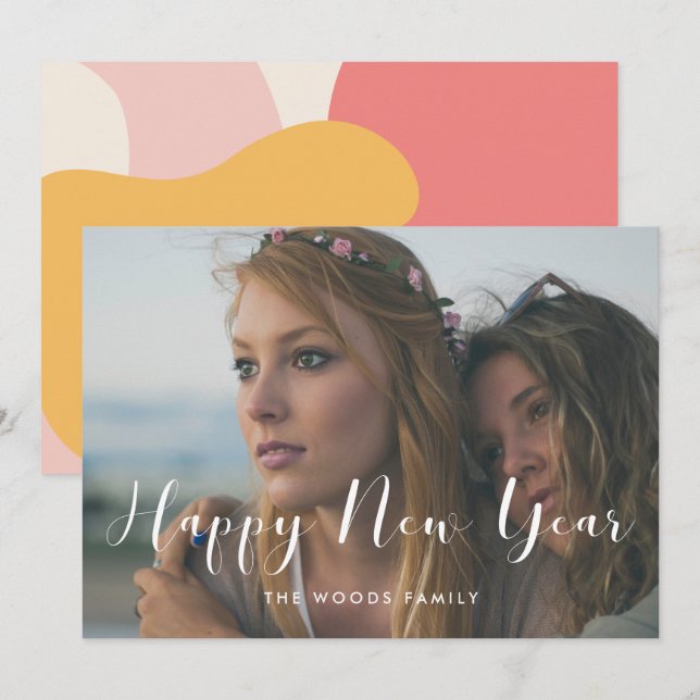 Elegante tarjeta de fotografía para vacaciones de  (Anverso / Reverso)