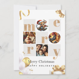 Elegante tarjeta de fotos de Navidad con Deta de r