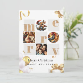 Elegante tarjeta de fotos de Navidad con Deta de r