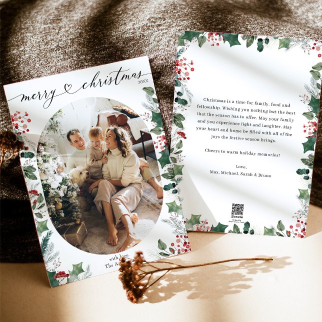 Elegante tarjeta de fotos navideña con mensaje (Subido por el creador)