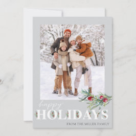 Elegante tarjeta de fotos navideña feliz