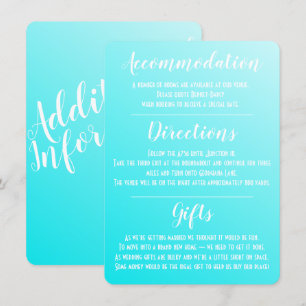 Elegante tarjeta de gabinete azul Aqua