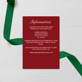 Elegante Tarjeta de Gabinete Boda Rojo