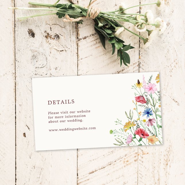 Elegante Tarjeta de Gabinete Boda Wildflowers (Subido por el creador)