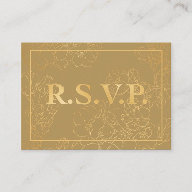 Elegante tarjeta de gabinete botánica QR RSVP (Anverso)