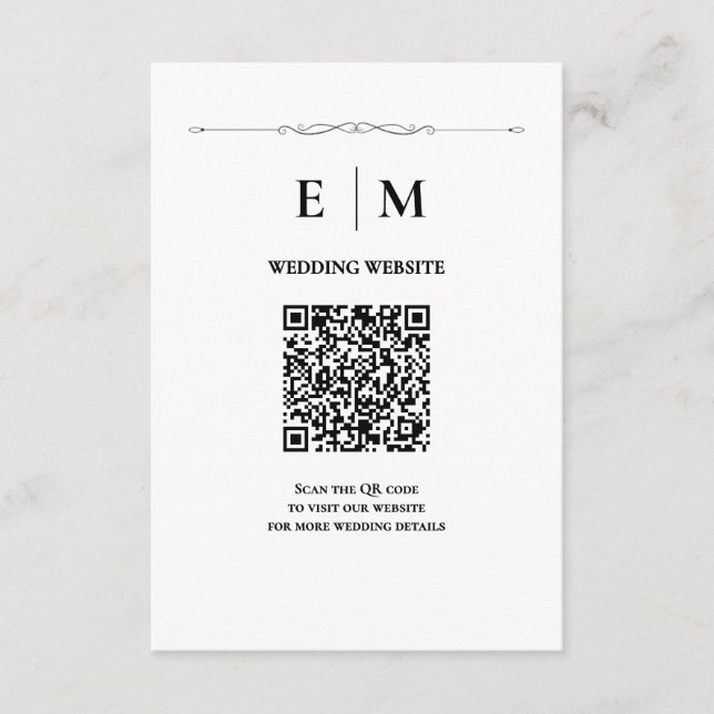 Elegante tarjeta de gabinete de boda (Anverso)