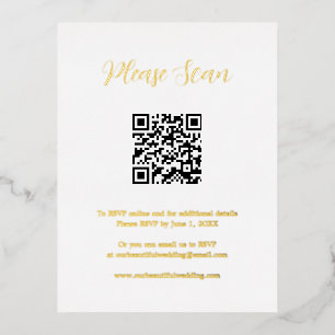 Elegante tarjeta de gabinete de Boda de código QR 