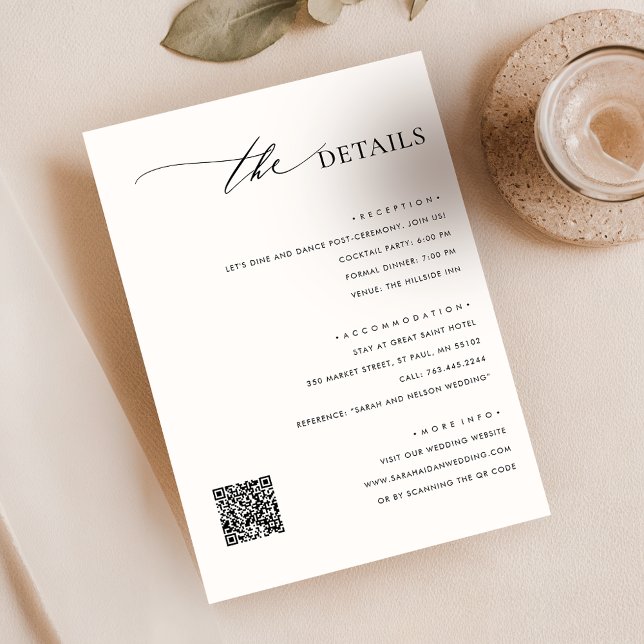 Elegante tarjeta de gabinete de Boda de código QR (Subido por el creador)