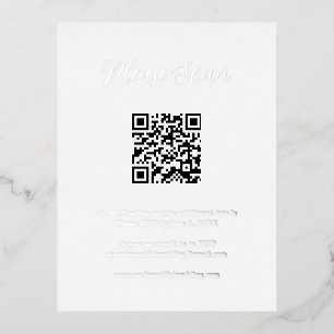 Elegante tarjeta de gabinete de Boda de código QR