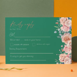 Elegante tarjeta de gabinete de Boda de flores sil