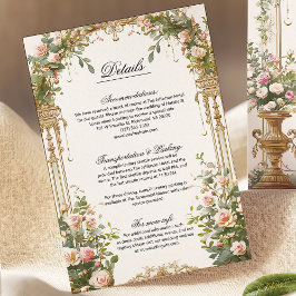 Elegante tarjeta de gabinete de Boda floral