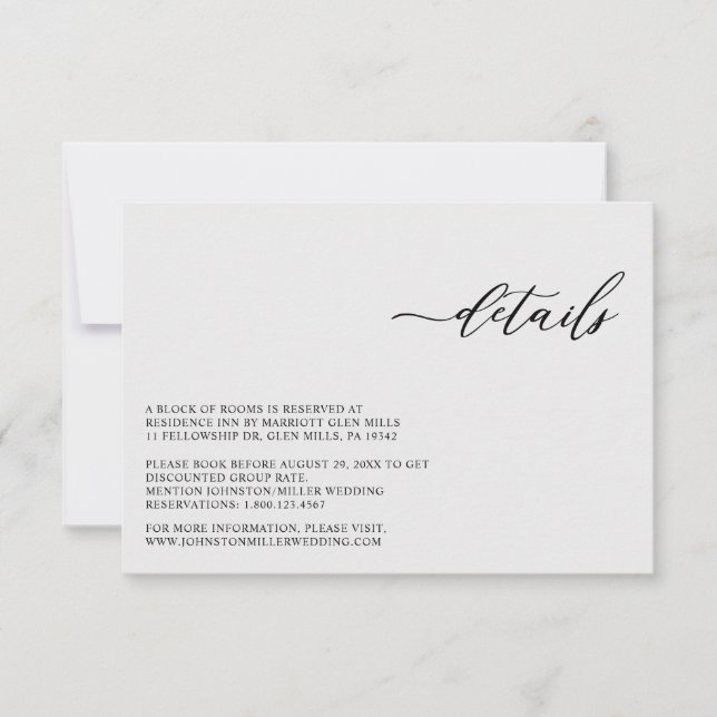 Elegante tarjeta de gabinete de Boda gris plateado (Anverso)