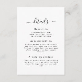 Elegante tarjeta de gabinete de detalle de Boda cl