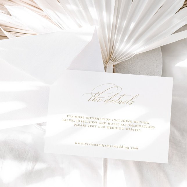 Elegante tarjeta de gabinete de detalles de Boda b (Elegant White Wedding Details Enclosure Card)