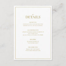 Elegante tarjeta de gabinete de detalles de Boda d