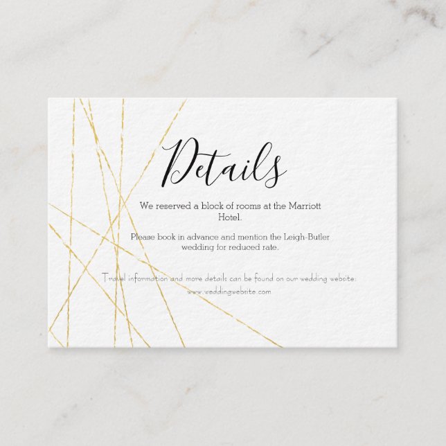 Elegante tarjeta de gabinete de detalles de Boda d (Anverso)