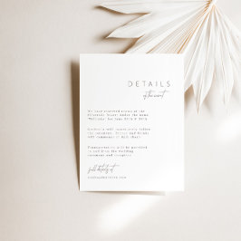 Elegante tarjeta de gabinete de detalles de Boda M