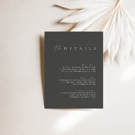 Elegante tarjeta de gabinete de detalles de Boda M