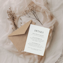 Elegante Tarjeta de gabinete de detalles de Boda m
